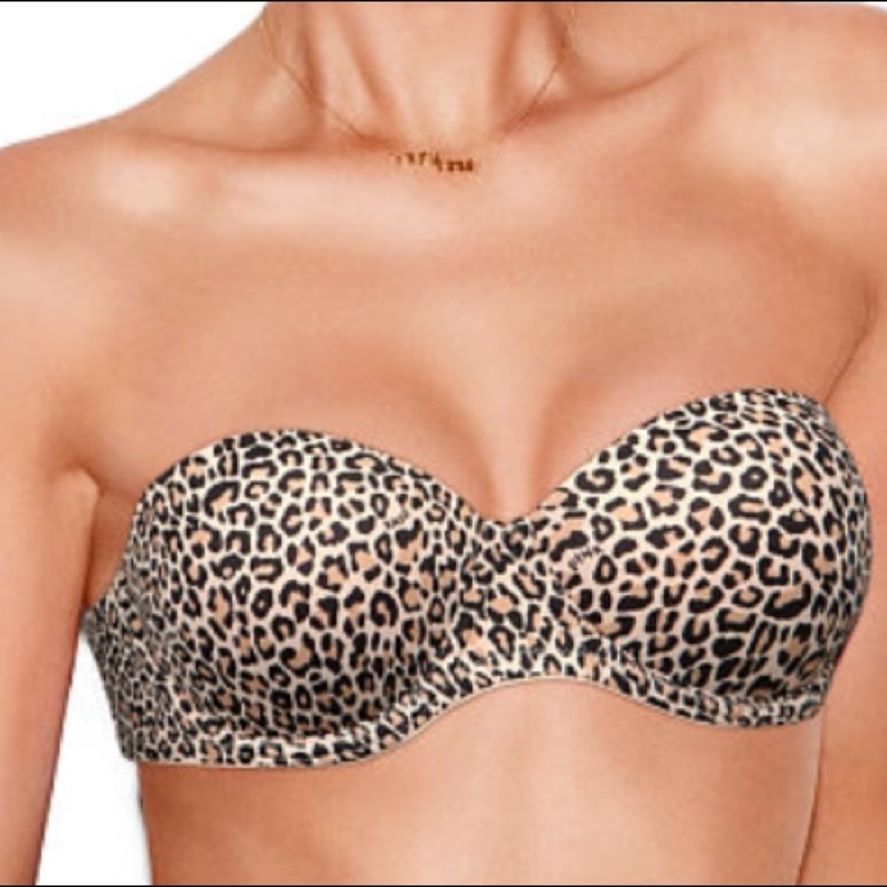 34A Victoria Secret strapless leopard print